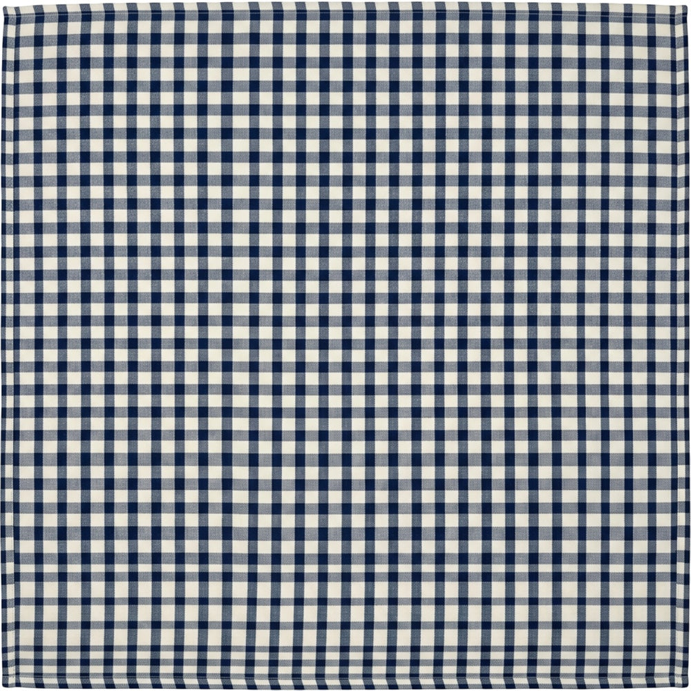Liue Spill-Resistant Check Tablecloth 60 x 84 in Navy and Ivory - Product view