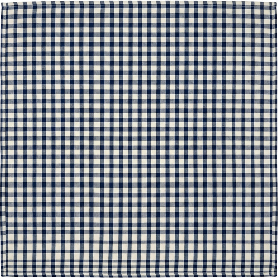 Liue Spill-Resistant Check Tablecloth 60 x 84 in Navy and Ivory